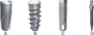Types of striated dental implants